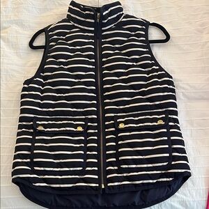 J. Crew Navy and White Quilted Vest